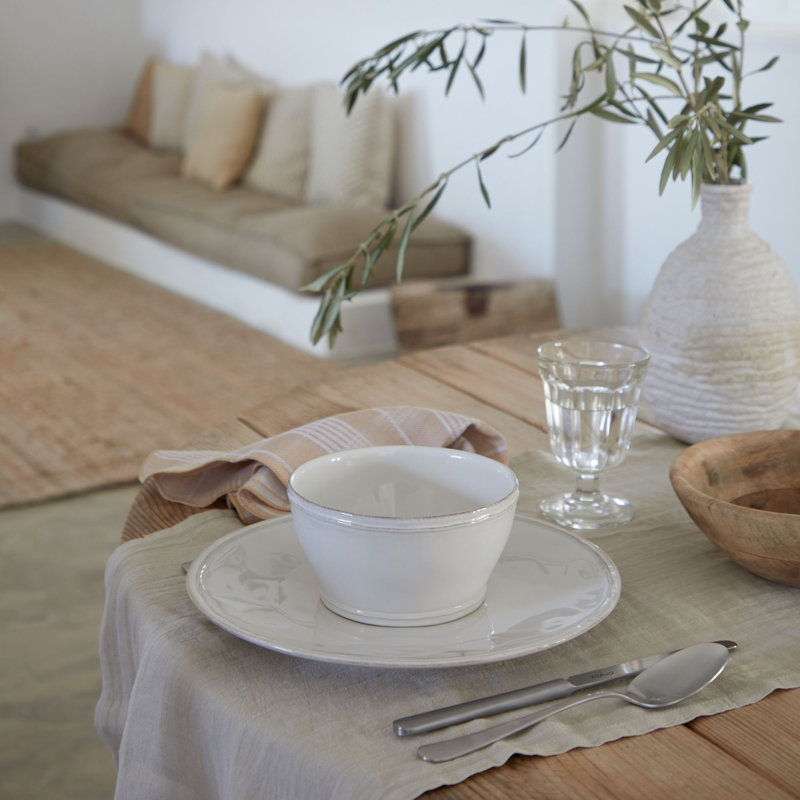 Fontana Fine Stoneware Dinner Plate, Cloud White