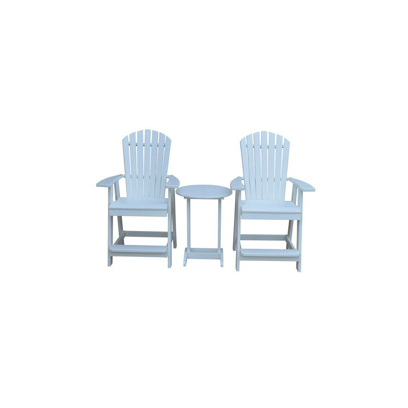 Baldomera Bar Set with Stools, White