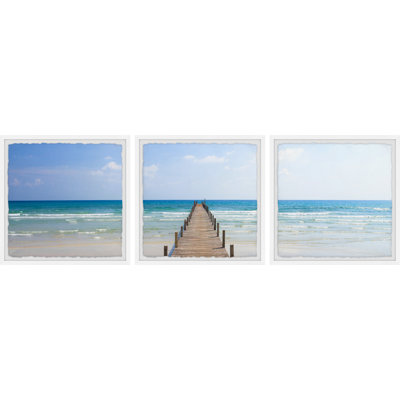 Lusk Oceans In Motion by Marmont Hill - 3 Piece Single Picture Frame Painting