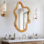 Miroir mural 33,46 "x 22,24" de forme irrégulière avec cadre en bois