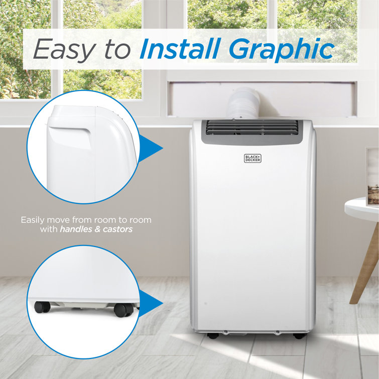 Black-Decker 8,000 BTU, SACC/CEC (12,000 BTU Ashrae) Portable Air Conditioner with Remote Control