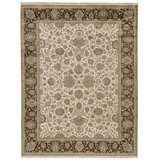 High-Quality Hand-Knotted Ivory And Red Area Rug