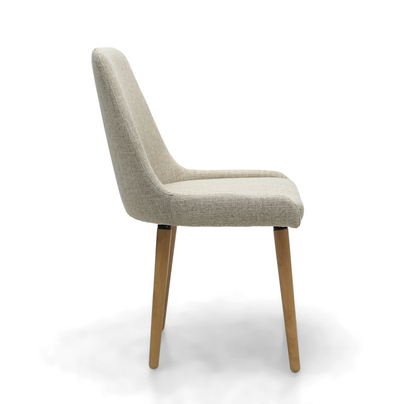 Bianca 46cm H Polyester Blend Upholstered Side Chair, Natural
