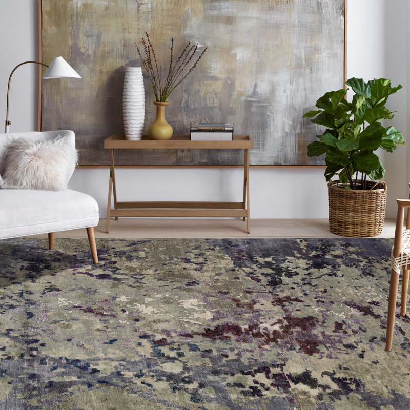 Hand Knotted Area Rug, Rectangle 2' x 3'