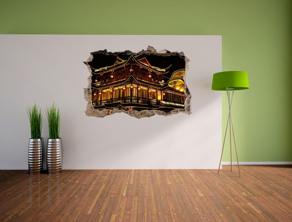 Wandtattoo Haus in traditioneller chinesischer Bauart