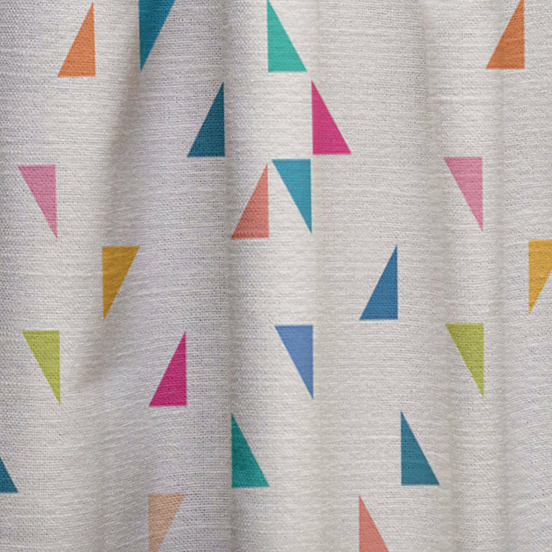 Abstract Triangular Retro Pattern I - Mid-Century Velvet Curtain - Room darkening - 1 panel, 52" W x 95" L