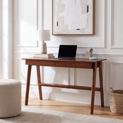 47"W Mid-Century Modern Solid Desk with Drawer