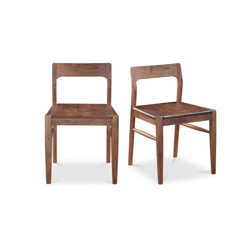Krieger Solid Wood Slat Back Side Chair, Brown