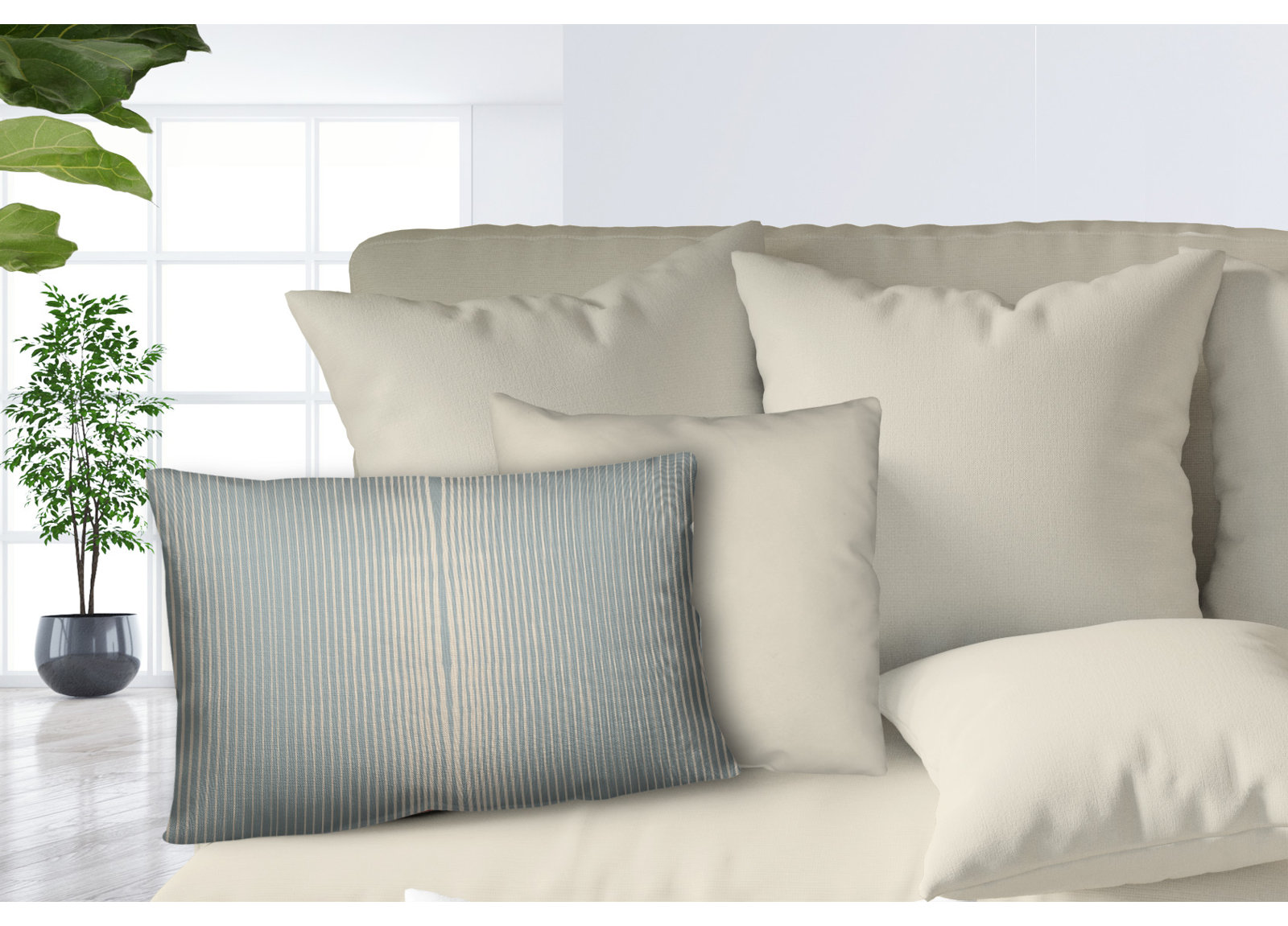 Ash Indoor/Outdoor Lumbar Throw Pillow, Blue