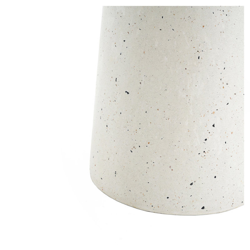 Table d'appoint d'extérieur H 24 po MGO Terrazzo, blanc