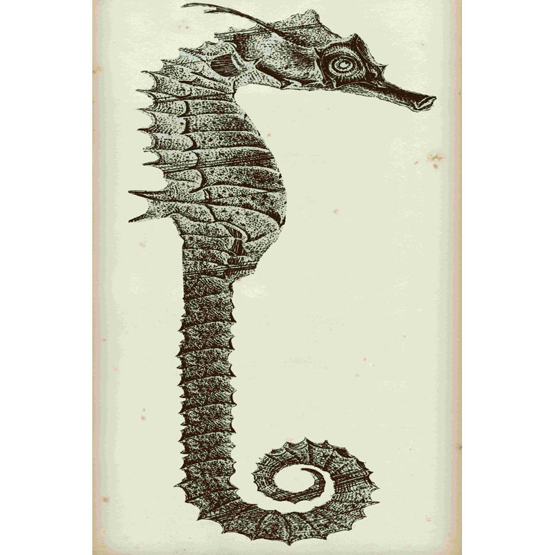 Hippocampe rétro II, H 18 po x l 12 po