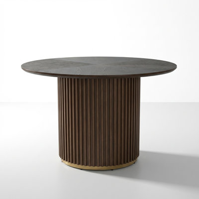 47.25-Inch Round Pedestal Dining Table with Sturdy Base and Warm Walnut Finish for Casual Dining Spaces