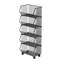 5 Tier Metal Fruit Vegetable Baskets Stackable Storage Baskets with Wheels Rolling Cart for Kitchen