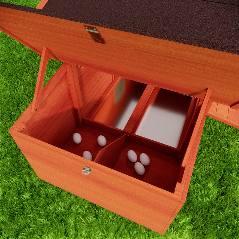 Large Wooden Chicken Coop With Nesting Boxes And Secure Predator Defence