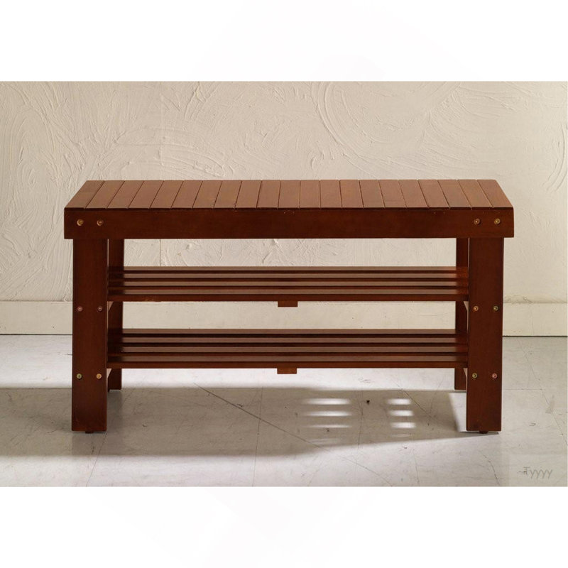 Banc à chaussures en bois massif de qualité, Cerisier