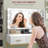 Vanity Table, Makeup Table with LED Mirror and Storage-733553351