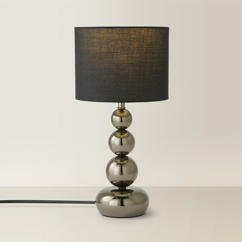 Ettinger Lamp, No, Chrome, Black Faux Silk