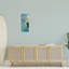«Pelican Bird Over Blue Planked», reproduction d'art sur toile tendue-869395826-869395824