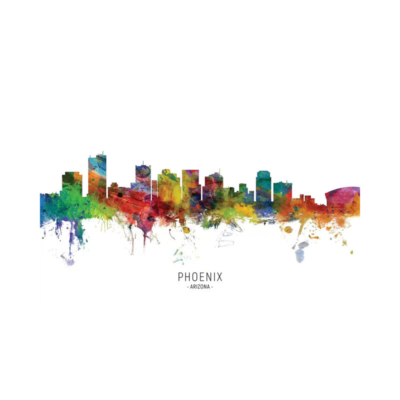 Phoenix Arizona Skyline by Michael Tompsett - 1 Piece Wrapped Canvas Wall Art, 152.5 cm H x 101.5 cm W