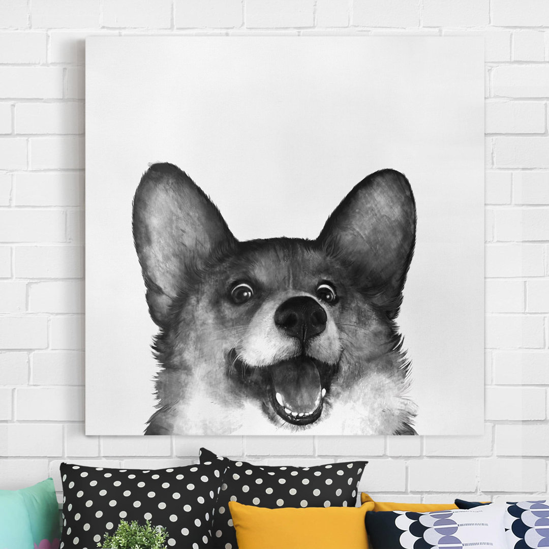 Leinwandbild Hund Corgi von Laura Graves