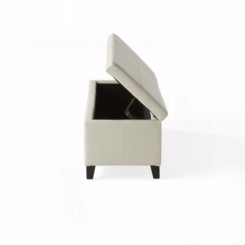 Banc de style moderne avec rangement, Ivoire