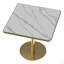 Table carrée bistro moderne tulipe 31,5 pouces avec plateau en faux marbre, facile à assembler, structure en métal robuste