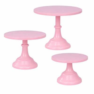Soft Finish Light Pink Metal Cake Stands, 8in, 10in, 12in