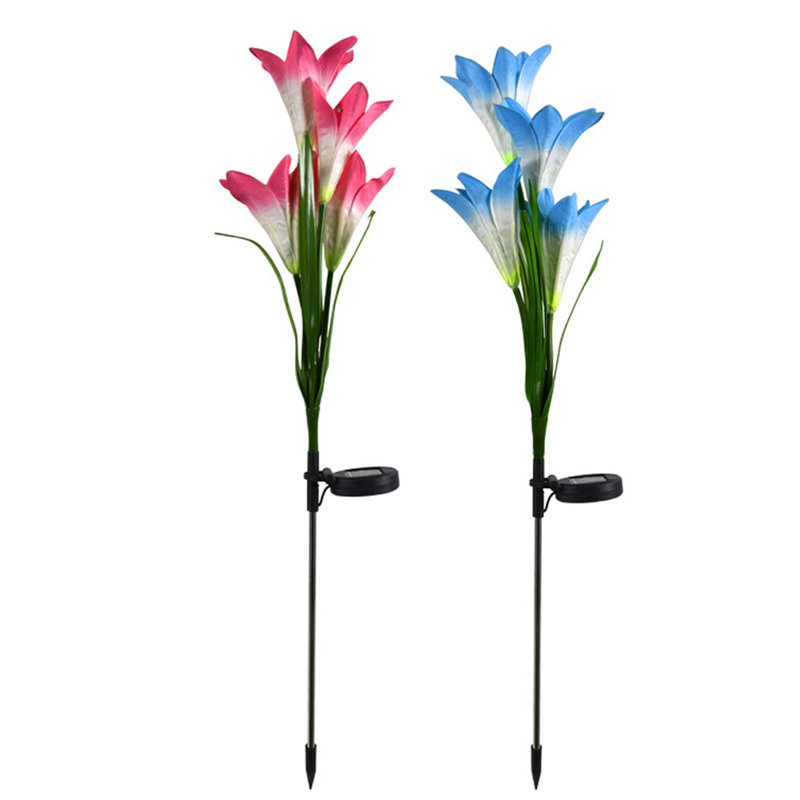 Arad Low Voltage Solar Powered Integrated LED Pathway Light Pack, Pink/Blue