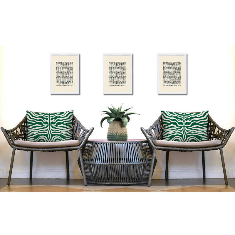 Oreiller réversible intérieur / extérieur à imprimé zébré Eden, 20x14, Green