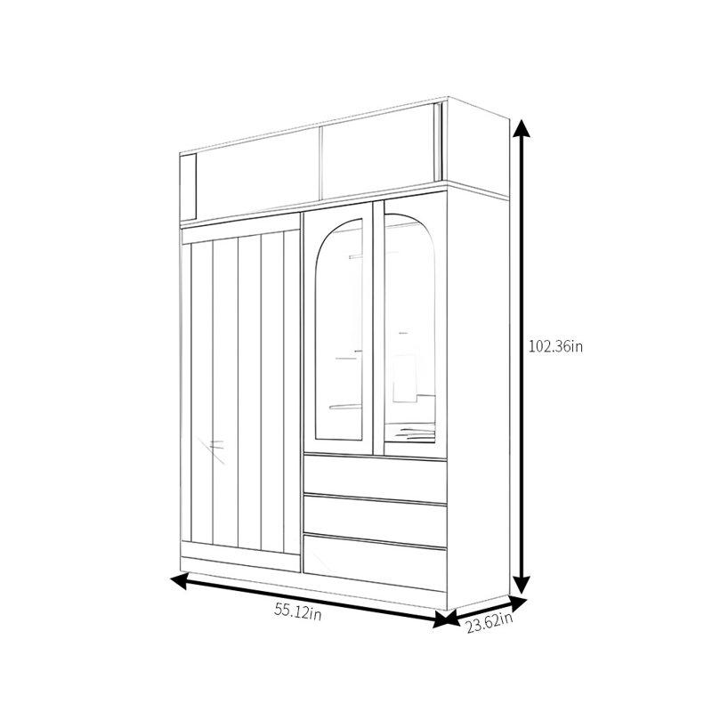 Beachwood, 102" H x 55" W x 24" D