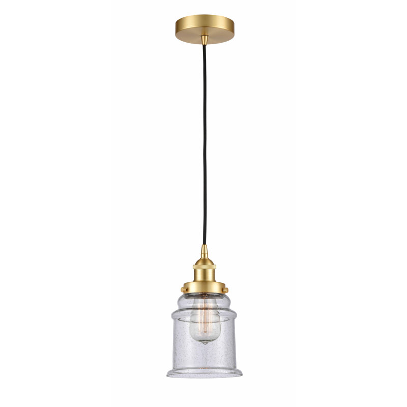 Luminaire suspendu cylindrique à 1 lumière Amiriya, H 11 po x l 6 po x P 6 po, Or satiné