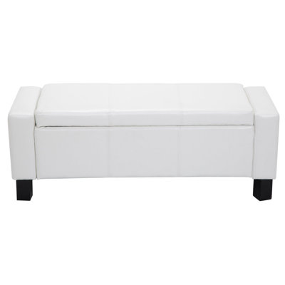 106cm Wide Faux Leather Rectangle Solid Colour Standard Ottoman with Storage