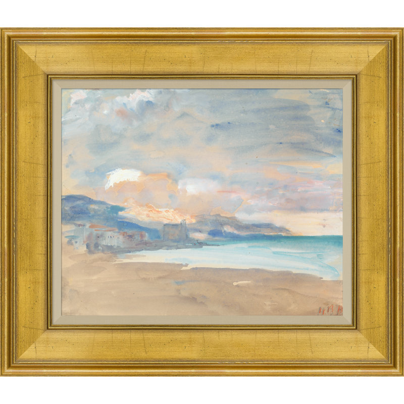 Bord de mer au crépuscule - peinture à cadre unique