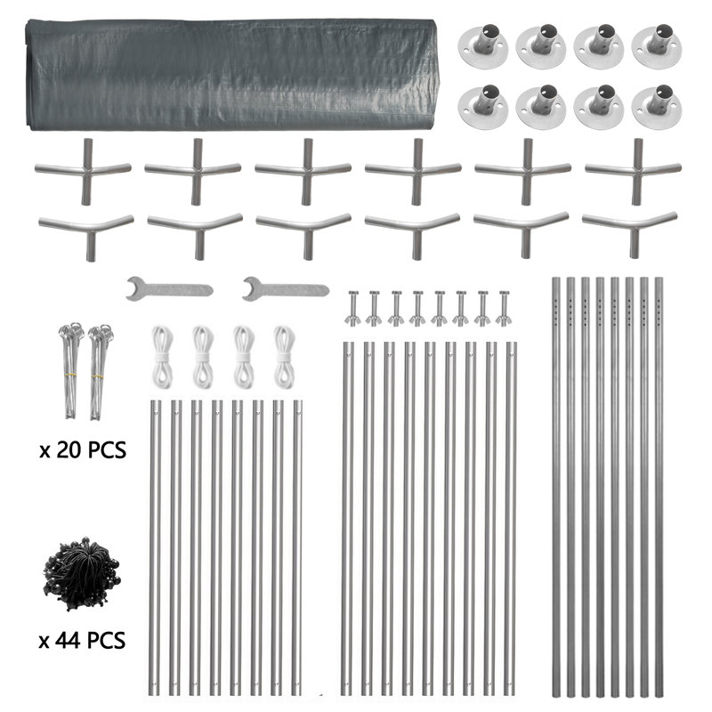 Abri d'auto robuste gris foncé 12 pi x 20 pi avec structure en acier galvanisé