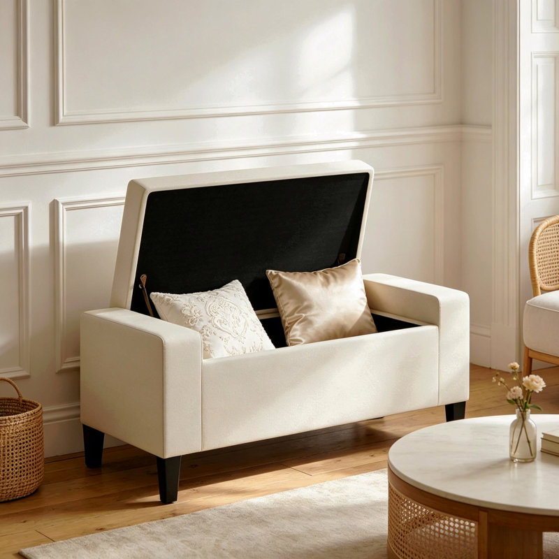 Banc de rangement moderne, banc de repose-pieds polyvalent, banc au design fonctionnel