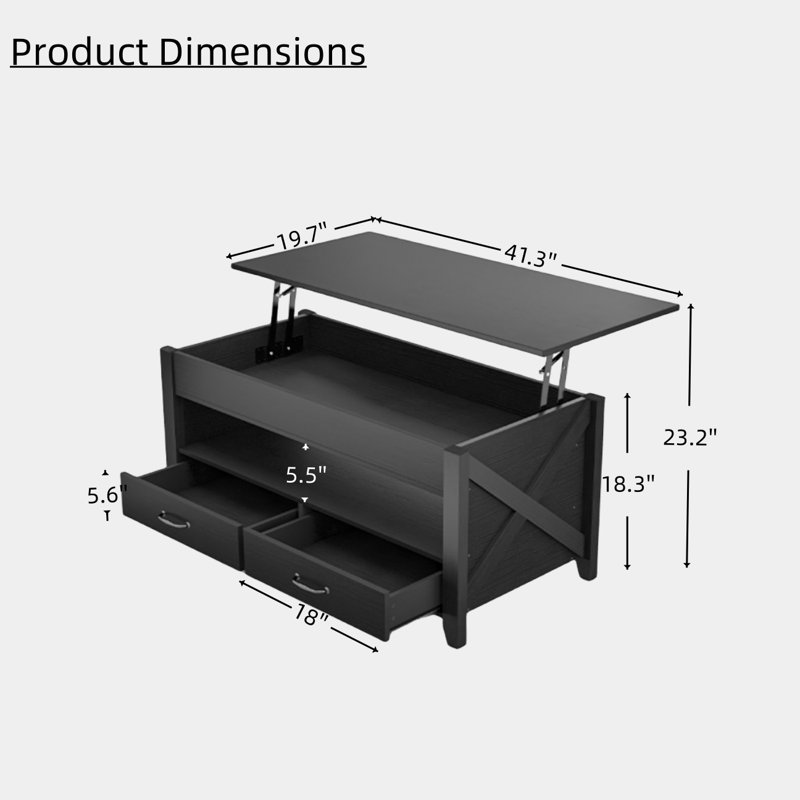 Teral Single Coffee Table, Black