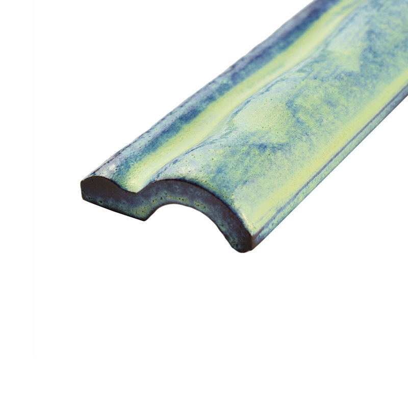 Antic Special 6" x 2" Glossy Ceramic Mudcap Tile Trim in Agua Marina