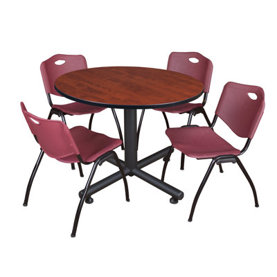 Table de salle de repos Nicklo, chaises empilables 4 M