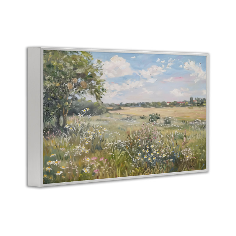  Vaste champ de fleurs giclées par LSR Design Studio, H 12 po x l 18 po, Estampe numérique encadrée blanc bord de mer