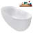 67" Streamline Soaking Glossy White Freestanding Tub and Tray With Internal Drain-101413058