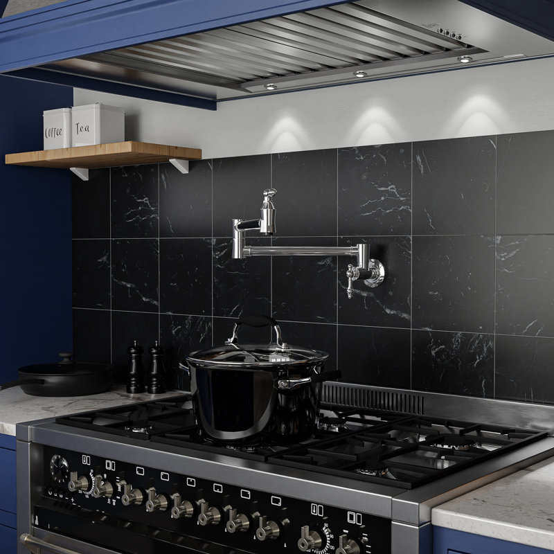 Marca 360 degrés 24 po Robinet remplisseur mural avec pivot double en chrome poli