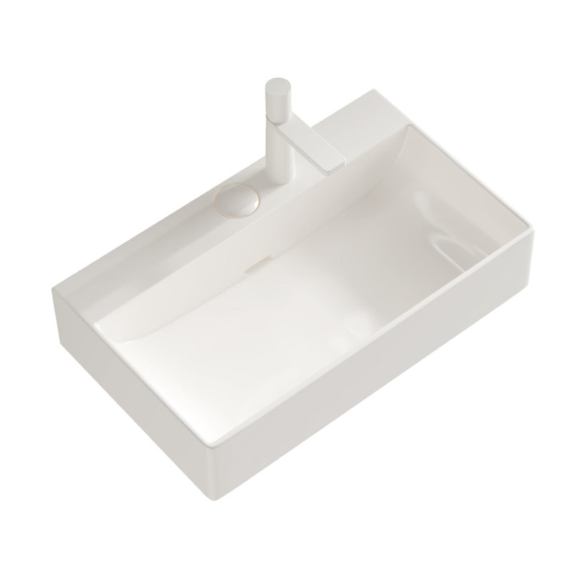 Lavabo vasque rectangulaire en céramique, Blanc