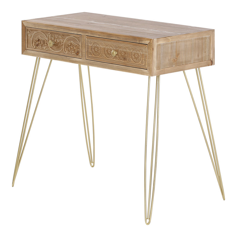 Asya 80cm Solid Wood Top Console Table