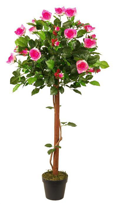 Arbre rose artificiel vert et rose 47 po
