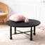 Table basse ronde en bois massif rétro noir