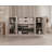 100% Solid Wood 65" Sideboard with Solid, Frosted Glass Doors, 2-Drawers and Adjustable Shelves-1728654724
