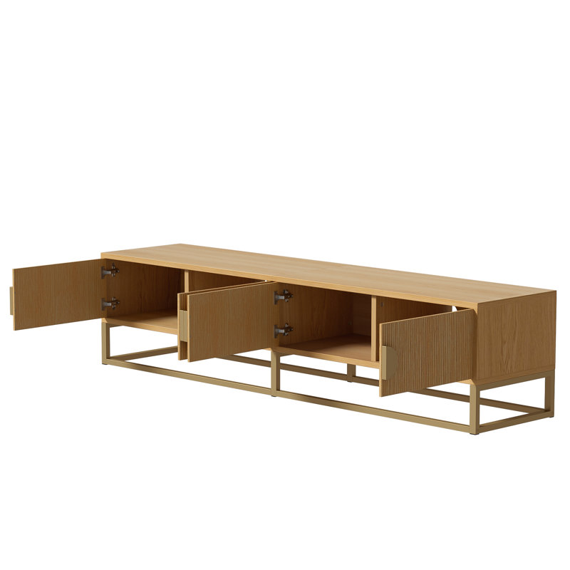 Unfinished TV Stand for TVs up to 85", Natural Wood