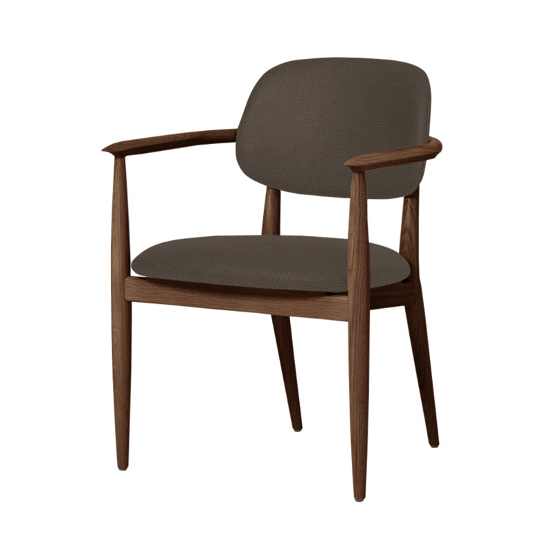 Chaise Slow de Space Copenhagen, Noyer naturel, Gris oméga