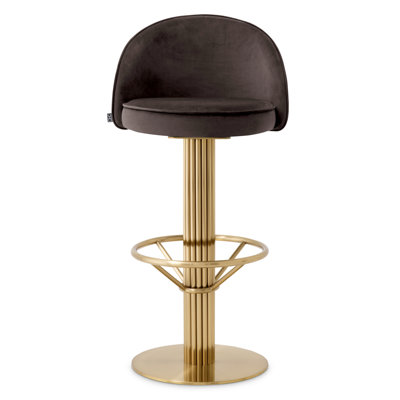 Stool Dorland Roche Dark Gray Velvet