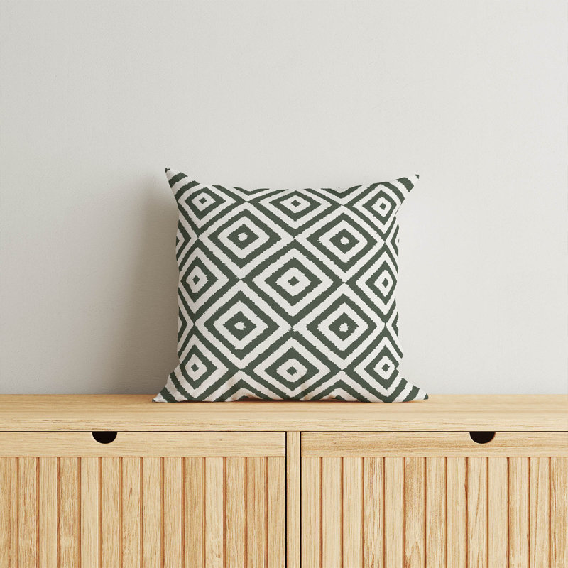 Ikat Eye Throw Pillow, 20"H x 20"W, Chimichurri/Green Ikat